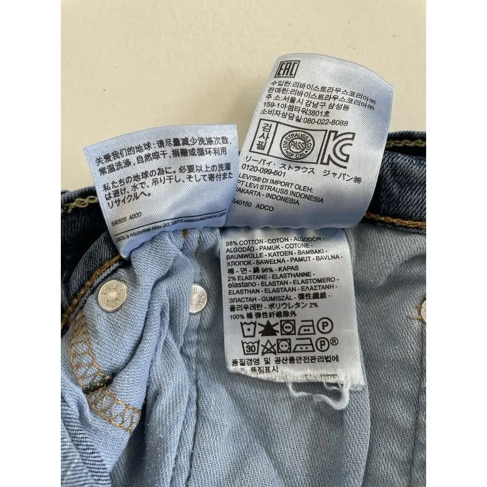 Men's Levi's 514 Blue Denim Jeans Slim Straight Leg Mid Rise 38x32